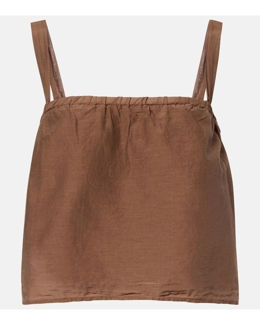Velvet Brown Andrea Cotton And Silk Voile Top