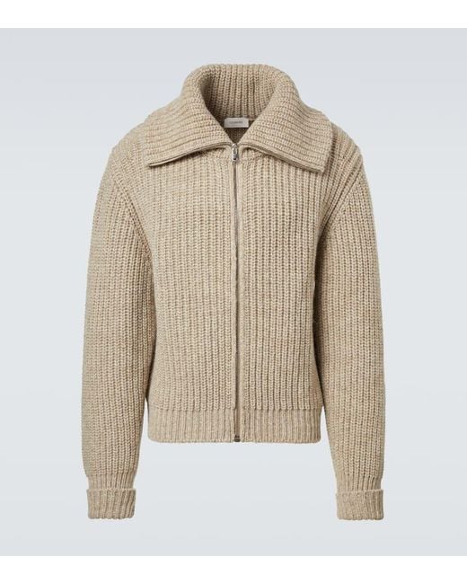 Lemaire Natural Alpaca And Yak Wool Zip-Up Cardigan for men