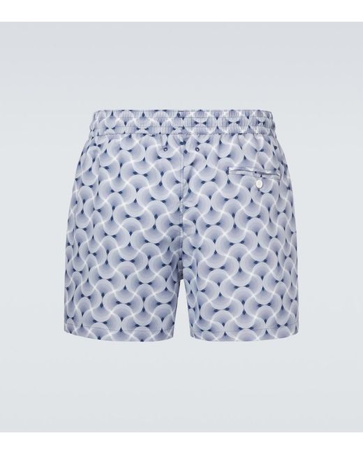 Frescobol Carioca Blue Rio Printed Swim Trunks for men