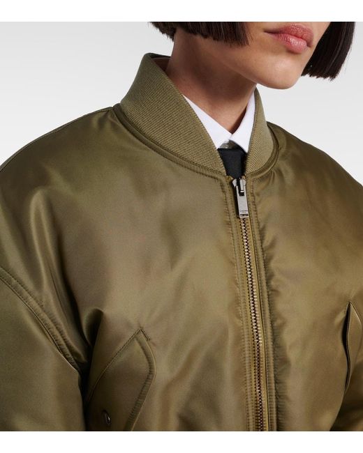 Saint Laurent Green Wattierte Bomberjacke