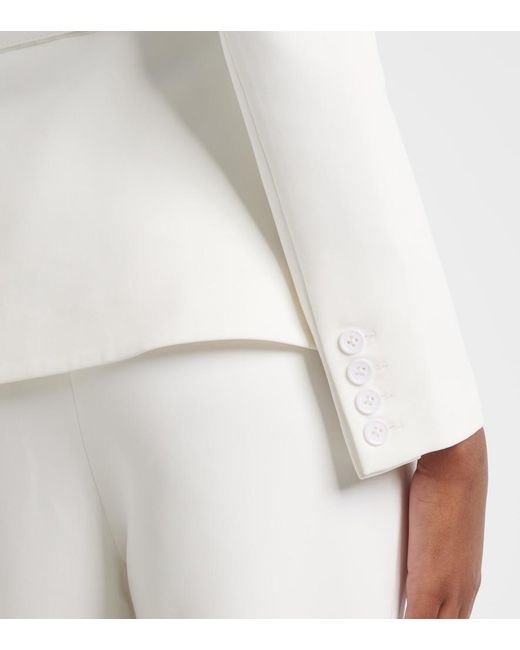 Roland Mouret White Floral-Applique Crepe Jacket