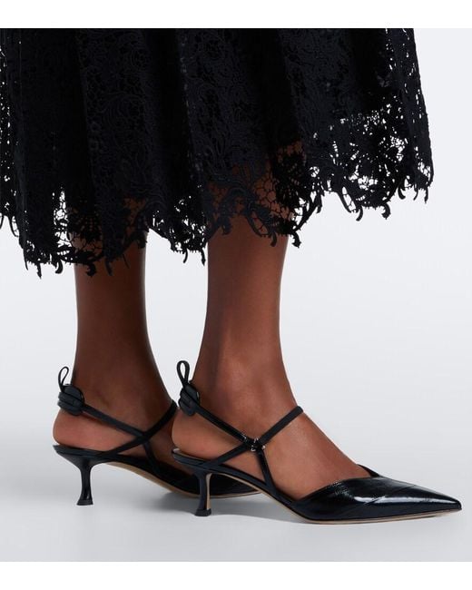 Fendi Black Very Colibri Leather Slingback Pumps