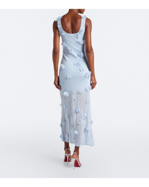 Jonathan Simkhai White Ivi Floral-Applique Midi Dress