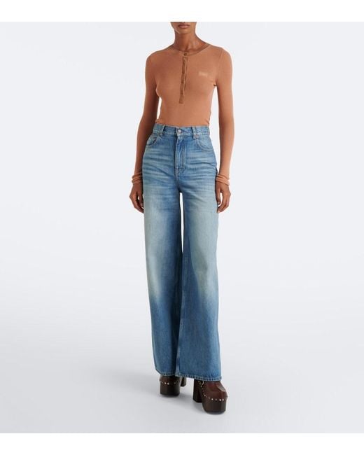 Chloé Brown Talis Leather Platform Clogs