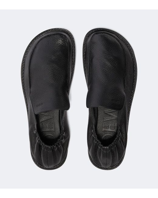 Loewe Black Flex Leather Loafers for men