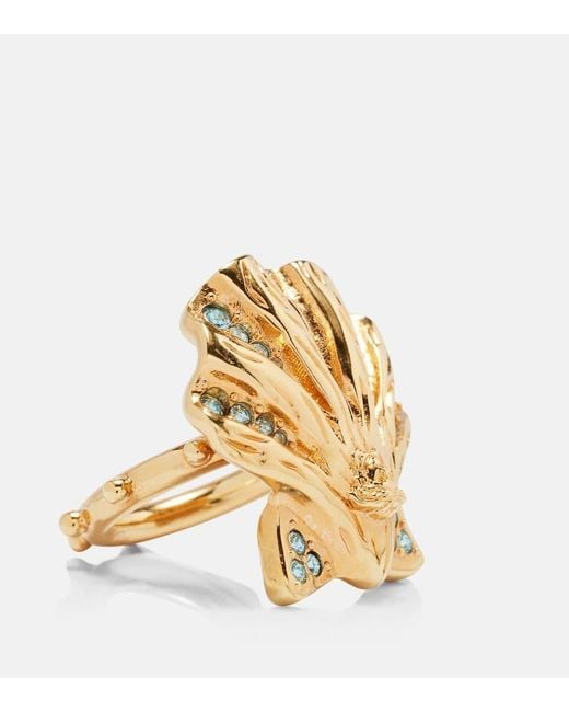 Versace Metallic La Medusa Embellished Ring