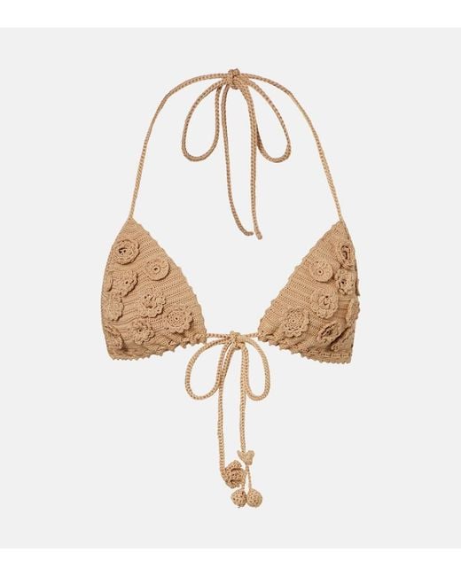 Loewe Metallic Paula's Ibiza Crochet Cotton Bra Top