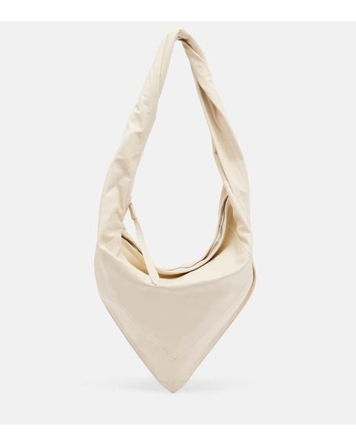 Lemaire White Schultertasche Scarf Small Aus Leder