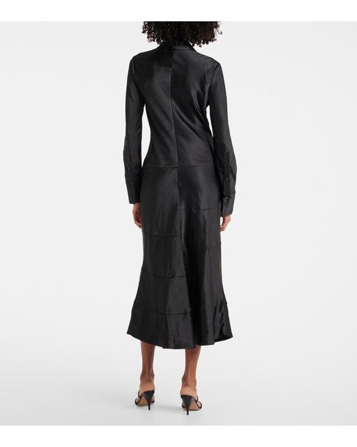 Proenza Schouler Black Label Amelie Satin Midi Dress