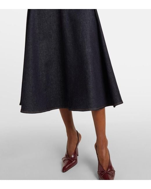 Jacquemus Blue La Triangle De-Nîmes Panelled Midi Dress