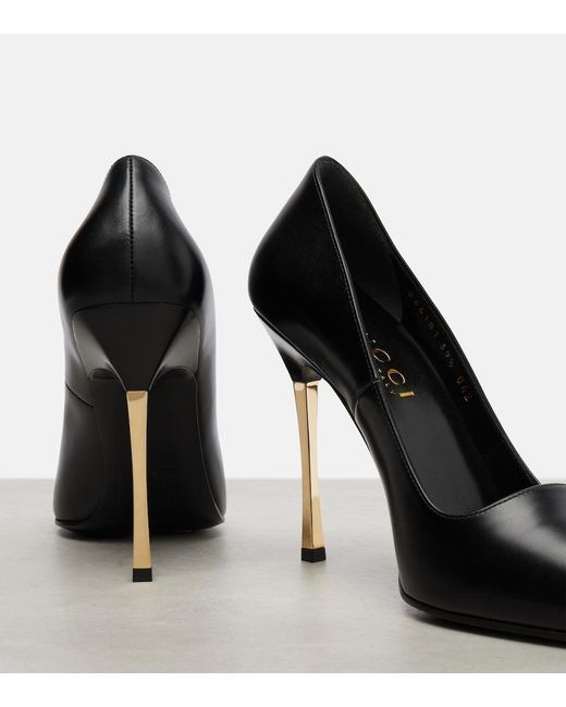 Gucci Black Bombshell 120 Leather Pumps