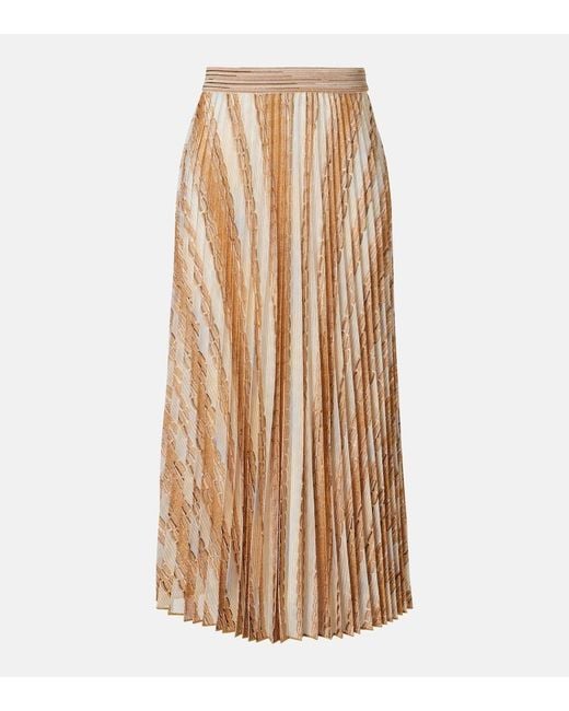 Missoni Natural Plisse Printed Midi Skirt
