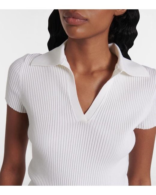 Balenciaga White Polopullover Aus Einem Wollgemisch