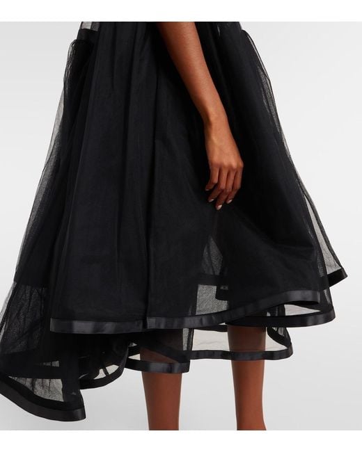 Noir Kei Ninomiya Black Tulle Midi Dress