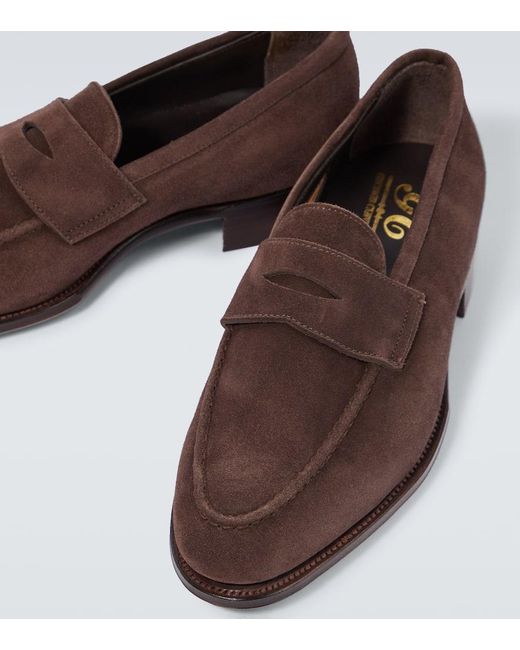 George Cleverley Brown Bradley Ii Suede Penny Loafers for men
