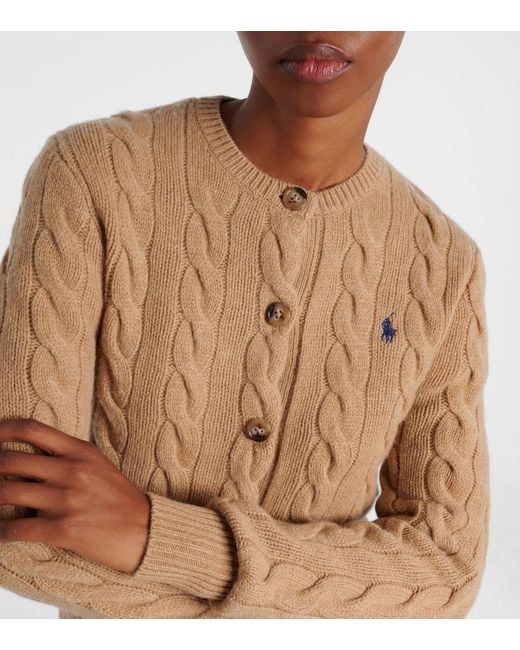 Polo Ralph Lauren Natural Cable-Knit Wool And Cashmere Cardigan