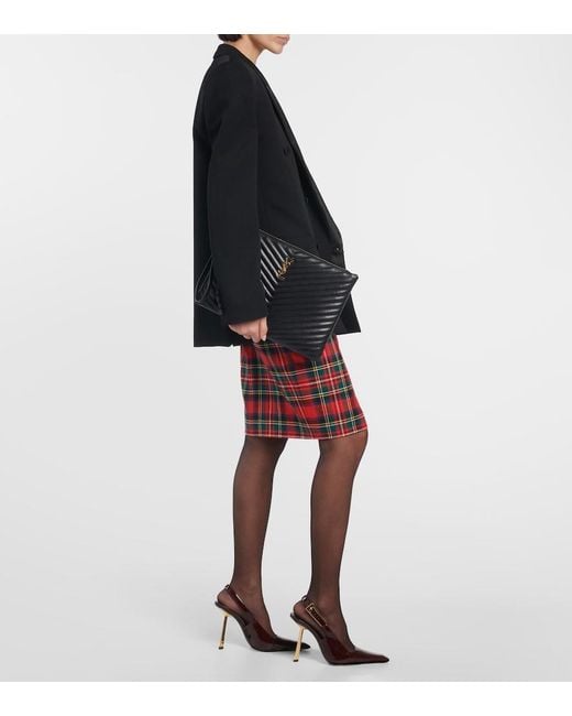 Saint Laurent Black Cassandre Matelassé Pouch