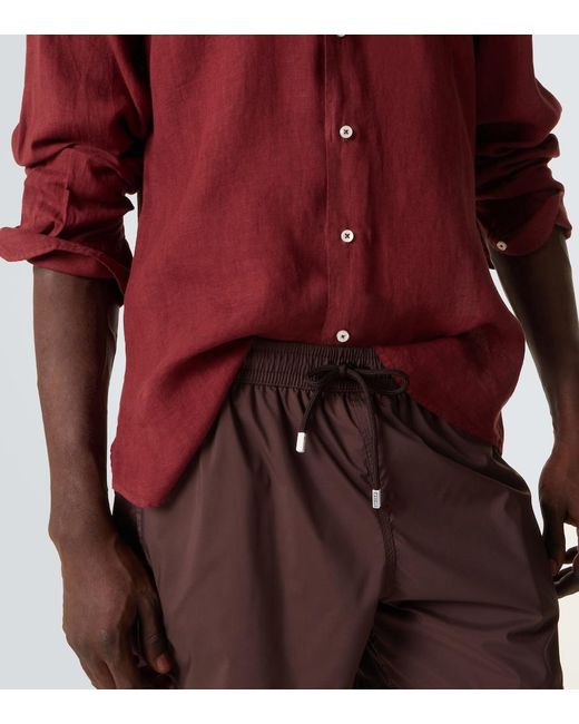 Fedeli Red Nick Linen Shirt for men