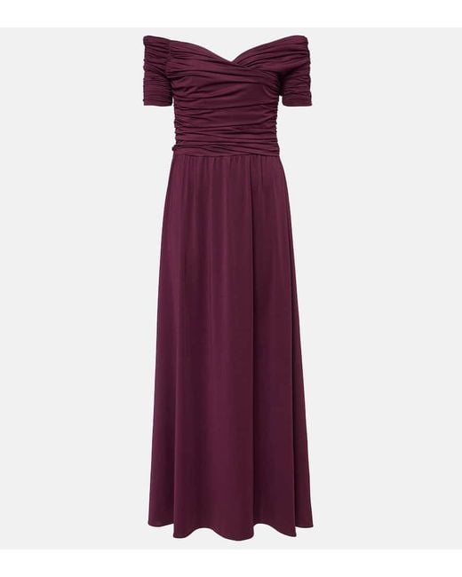 Altuzarra Purple Charlotte Ruched Jersey Maxi Dress