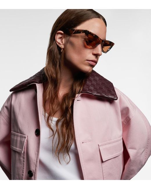 Bottega Veneta Brown Reace Cat-Eye Sunglasses