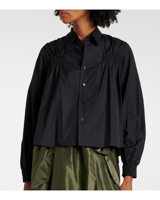 Noir Kei Ninomiya Black Shirred Cotton Shirt