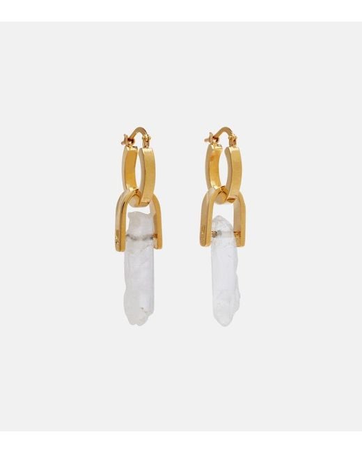 Pendientes Pillar Chapados En Oro LaDoubleJ de color White