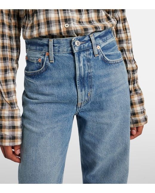 Citizens of Humanity Blue Miro High-Rise Cropped Barrel-Leg Jeans