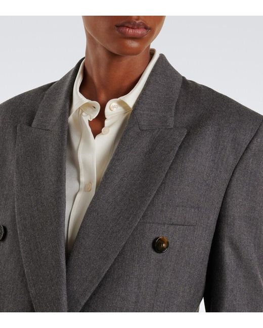 Stella McCartney Gray Double-Breasted Wool Blazer