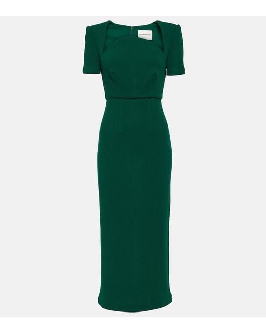 Roland Mouret Green Moon Wool Midi Dress