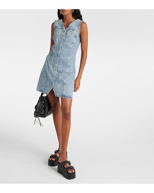 Agolde Blue Trina Denim Minidress