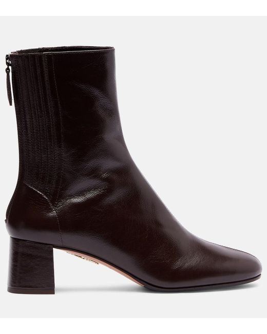 Aquazzura Black Ankle Boots Saint Honore 50 Aus Leder