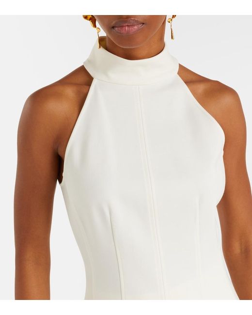Veronica Beard White Johanne Halterneck Top