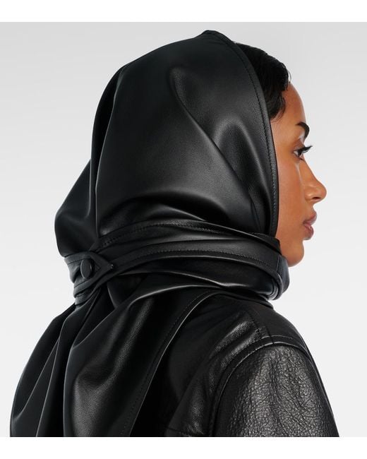 Nour Hammour Black Leather Hood