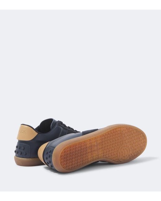 Tod's Blue Tabs Leather And Suede Sneakers for men