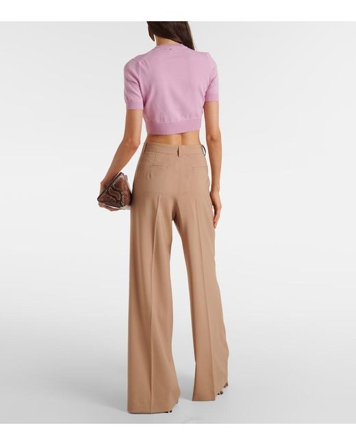 Sportmax Pink Premier Knitted Crop Top