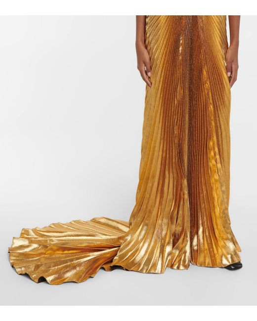 green emerald velvet dress Gucci Lamé Gg Polo Dress Camel/Gold