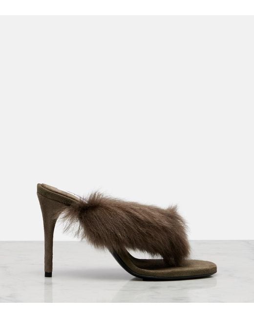 Alaïa Brown Mules Aus Shearling
