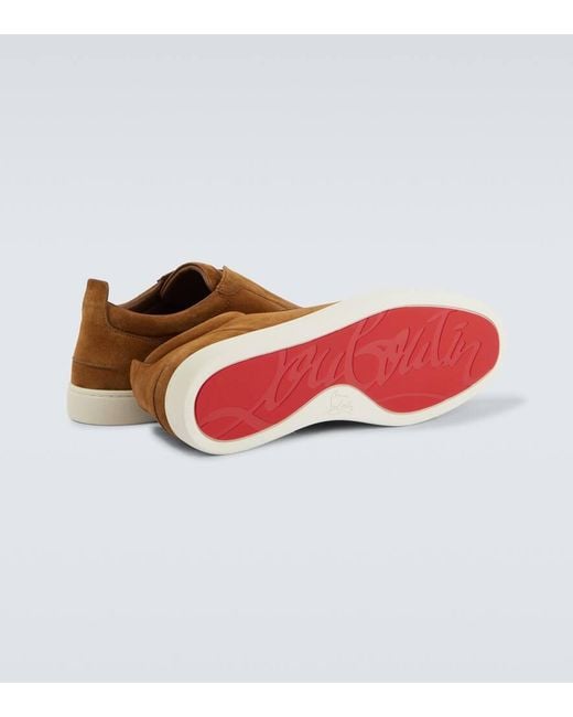 Christian Louboutin Slip-Ons St Louis Aus Veloursleder in Brown für Herren