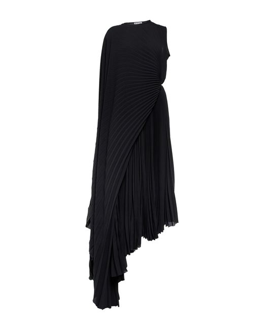 Balenciaga Gathered Asymmetric Gown in Black | Lyst