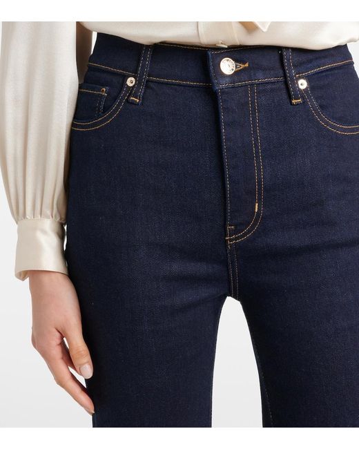 FRAME Blue Le Sleek High-Rise Straight Jeans