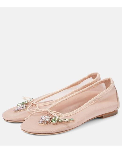 Simone Rocha Pink Ballerinas Mit Kristallen