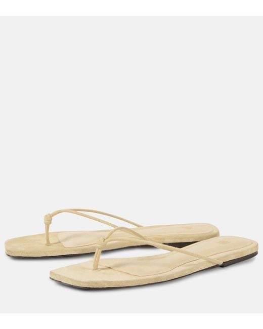 Totême Natural The Knot Suede Thong Sandals