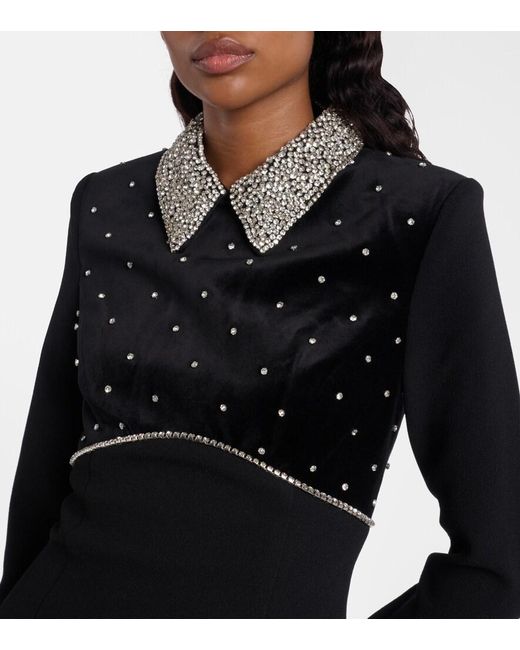 Rebecca Vallance Black Alistar Embellished Midi Dress