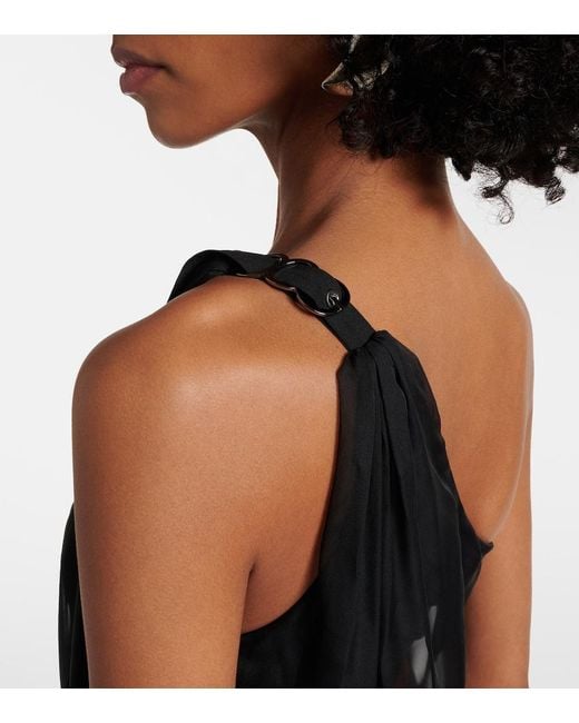 Nensi Dojaka Black Daphne One-Shoulder Minidress