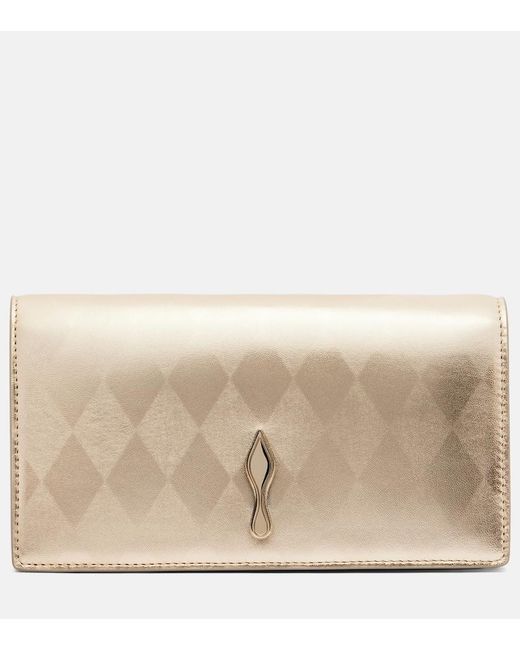 Christian Louboutin Natural Bettina Metallic Leather Clutch