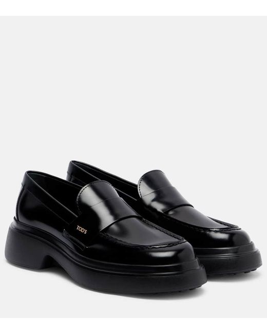 Tod's Black Leather Loafers