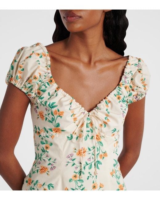 Agua Bendita Metallic Mati Floral Cotton Poplin Minidress