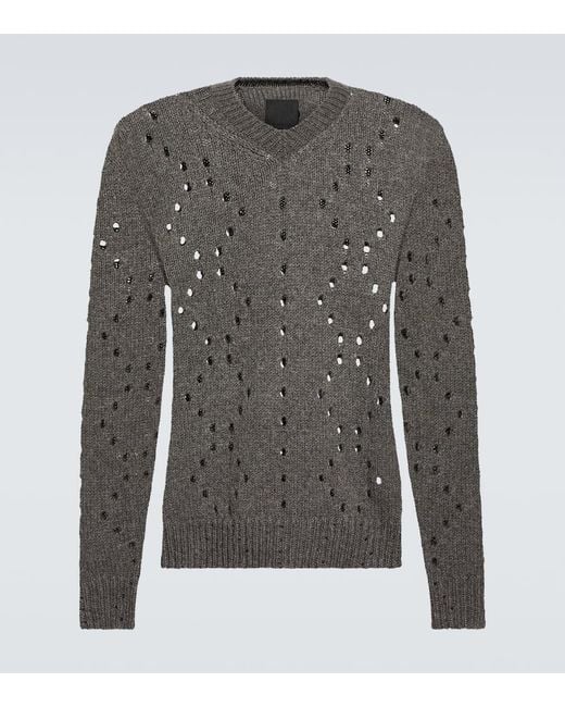 Pullover in alpaca e lana di Givenchy in Gray da Uomo