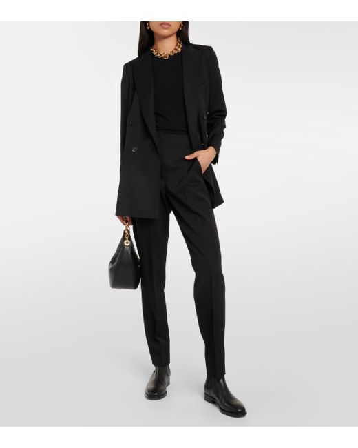 Max Mara Black Celtico Wool And Mohair Suit Pants