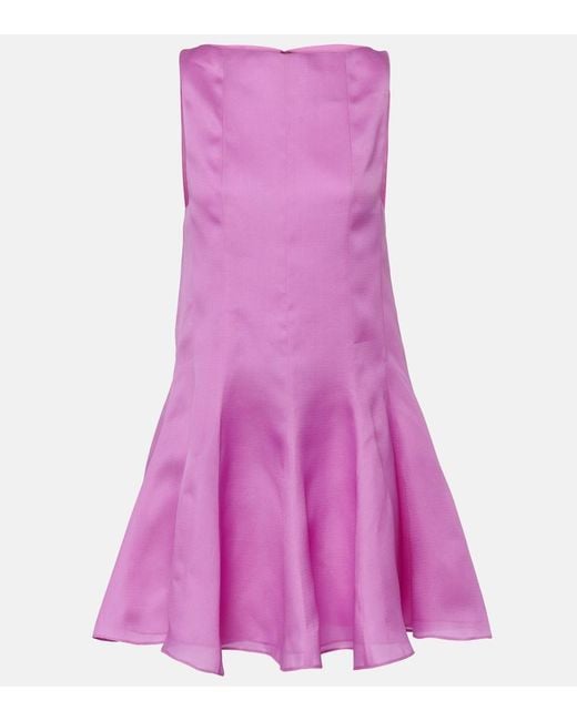 Khaite Pink Mags Silk Minidress